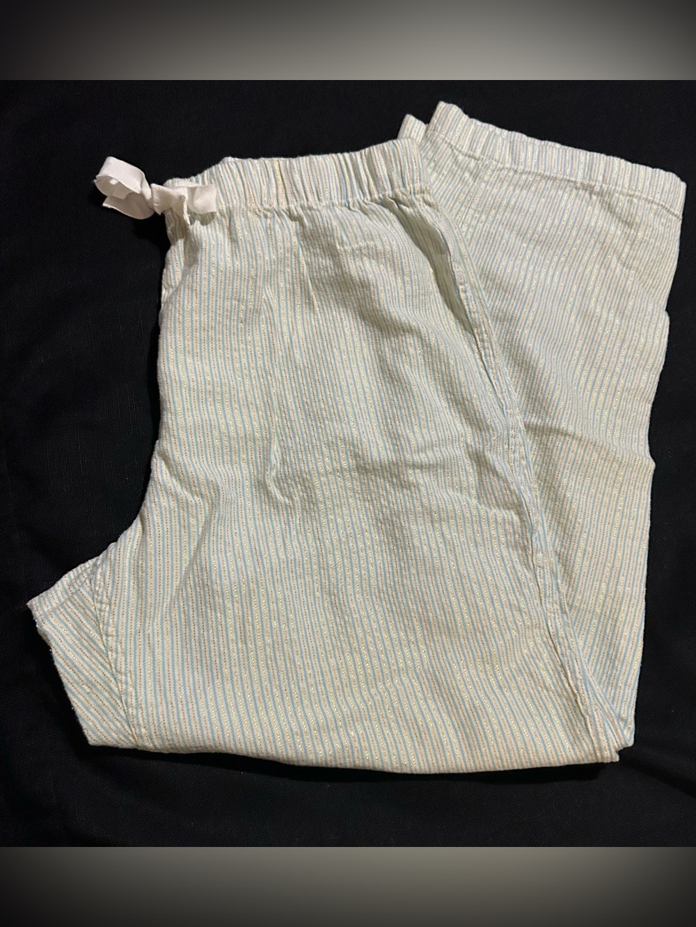 JCrew Lightweight Fannel Striped Drawstring Women’s Pajama Bottoms. Size L.